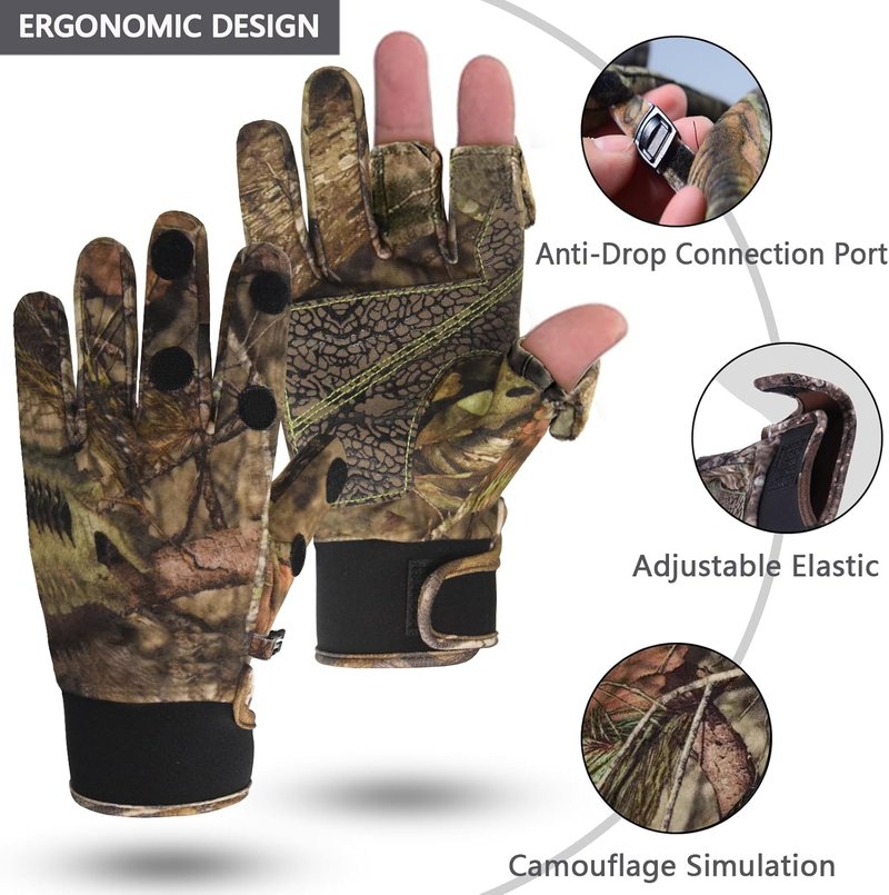 Camouflage Hunting Gloves - Lightweight Anti-Slip Touchscreen Tactical Gear | Full Finger & Fingerless Options for Outdoor Activities