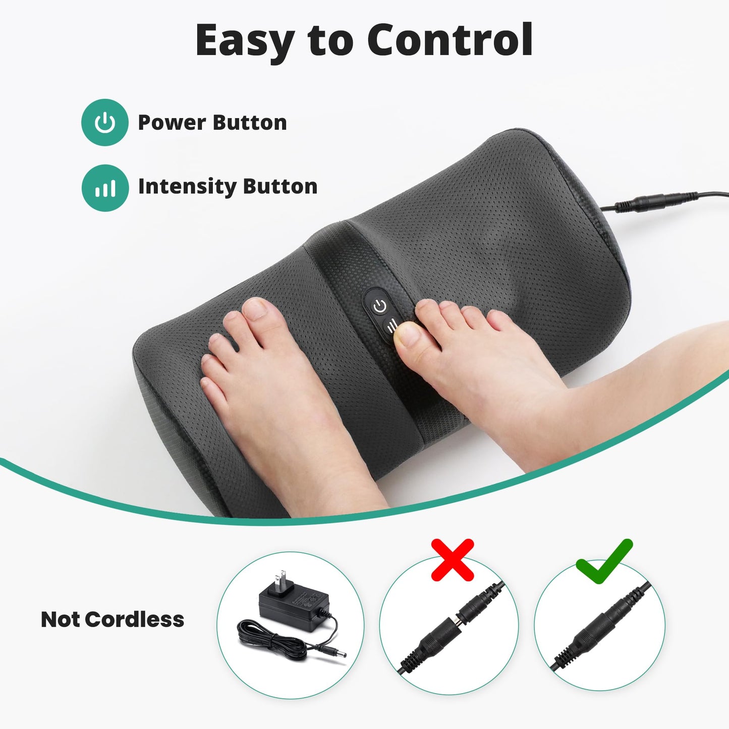 Medcursor Shiatsu Foot Massager with Heat | Foot and Calf Massager with Massage Roller, Deep Massage for Plantar Fasciitis, Pain Relief, Neuropathy, Relax for Home or Office Use (Not Cordless)
