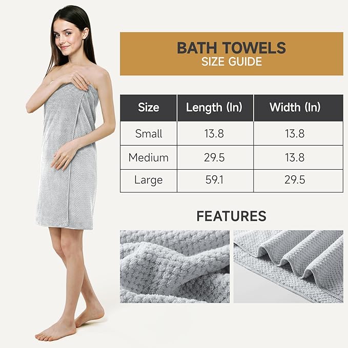 REDKISS 6 Piece Premium Towel Set, 2 Bath, 2 Hand, and 4 Wash Cloths,
