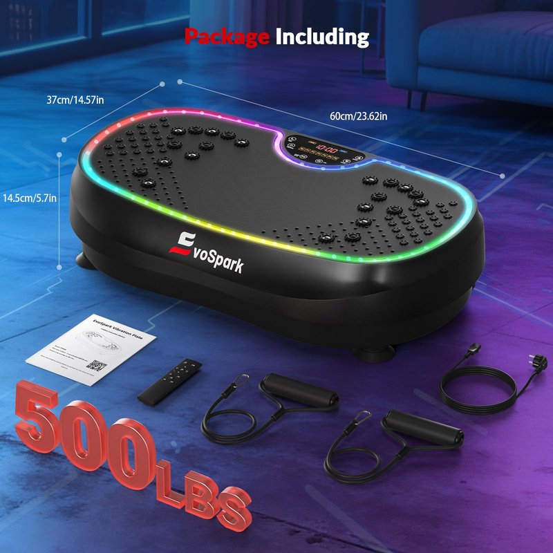 3D Plus Vibration Plate Exercise Machine, Full Body Vibrating Platform for Strength Toning & Fat Loss with 199 Adjustable Speeds, Atmosphere Lights, Shaker Workout Equipment for Women Men Home Gym