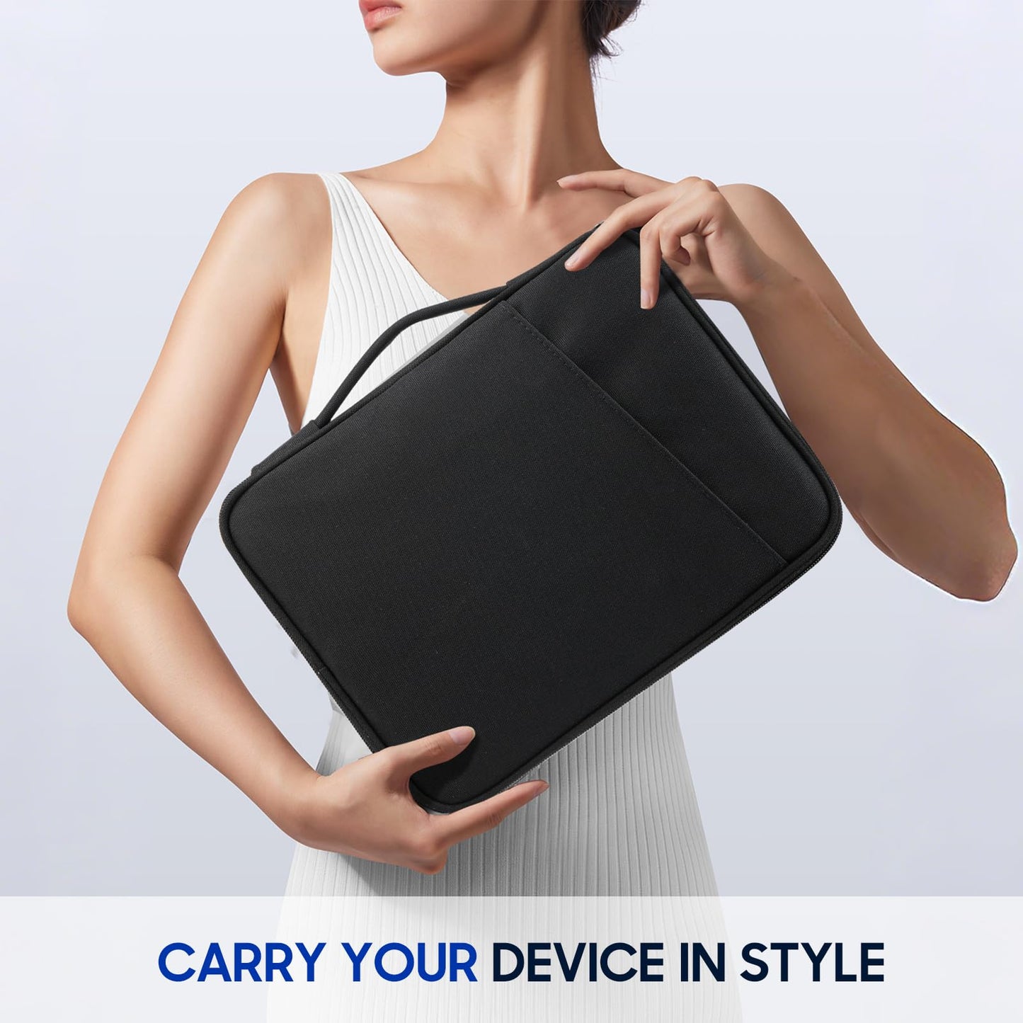 TiMOVO 9-11" Tablet Sleeve Bag for iPad 11-inch A16 2025, iPad 10.9"/10.2"| Air 11 Inch/5th/4th Gen. 10.9", Galaxy Tab A9+/A11Plus 11", Protective Bag with Pockets, Black