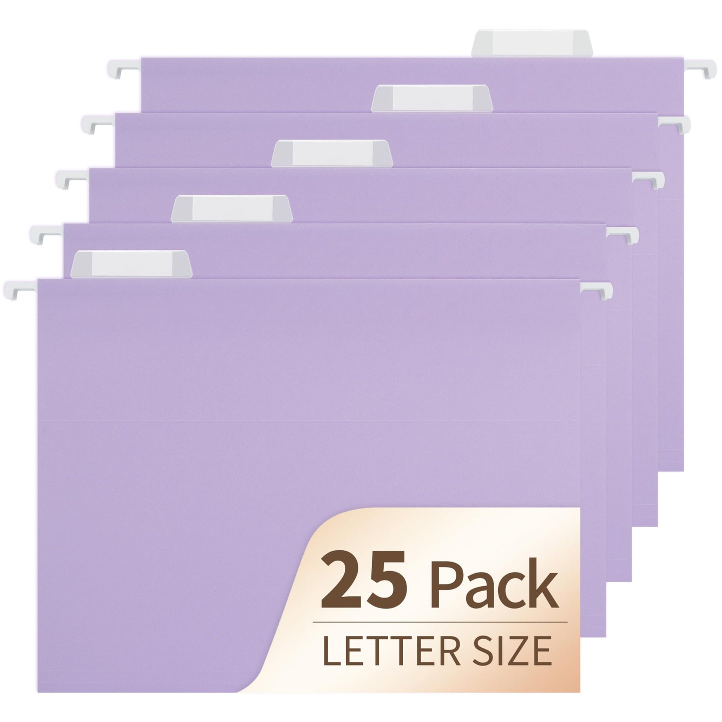 fwipiyo Light Purple Hanging File Folders,25 Pack Letter Size File Folders with 1/5-cut Tabs,Office Essentials for Filing Cabinet & Desk Storage