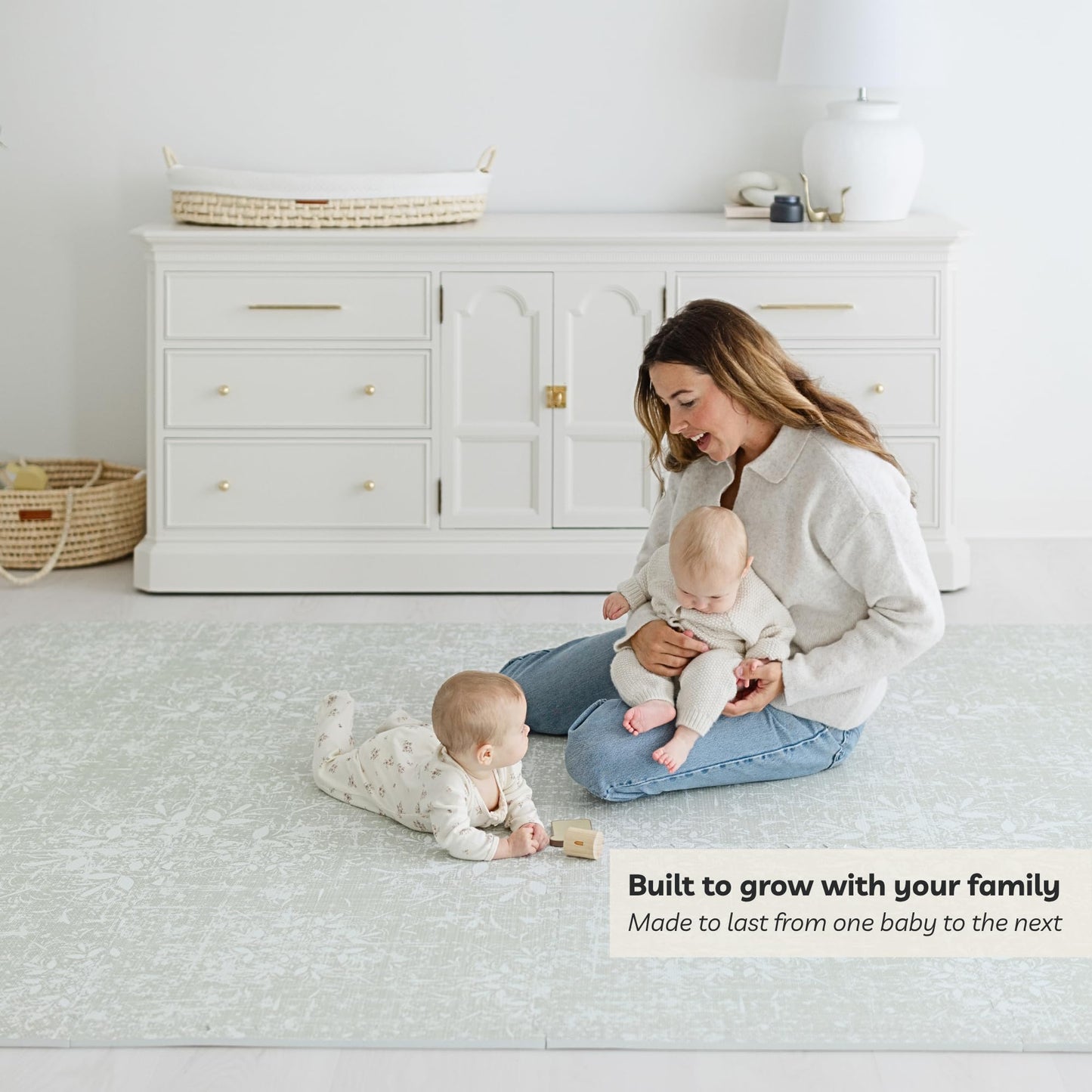 Little Landings Baby Play Mat for Floor - Eden (6x8ft) - Premium EVA Foam Play Mat for Babies & Toddlers (Ages 0-5+) - Non-Toxic Playmat for Tummy Time, Crawling & Playroom - Stylish & Comfortable