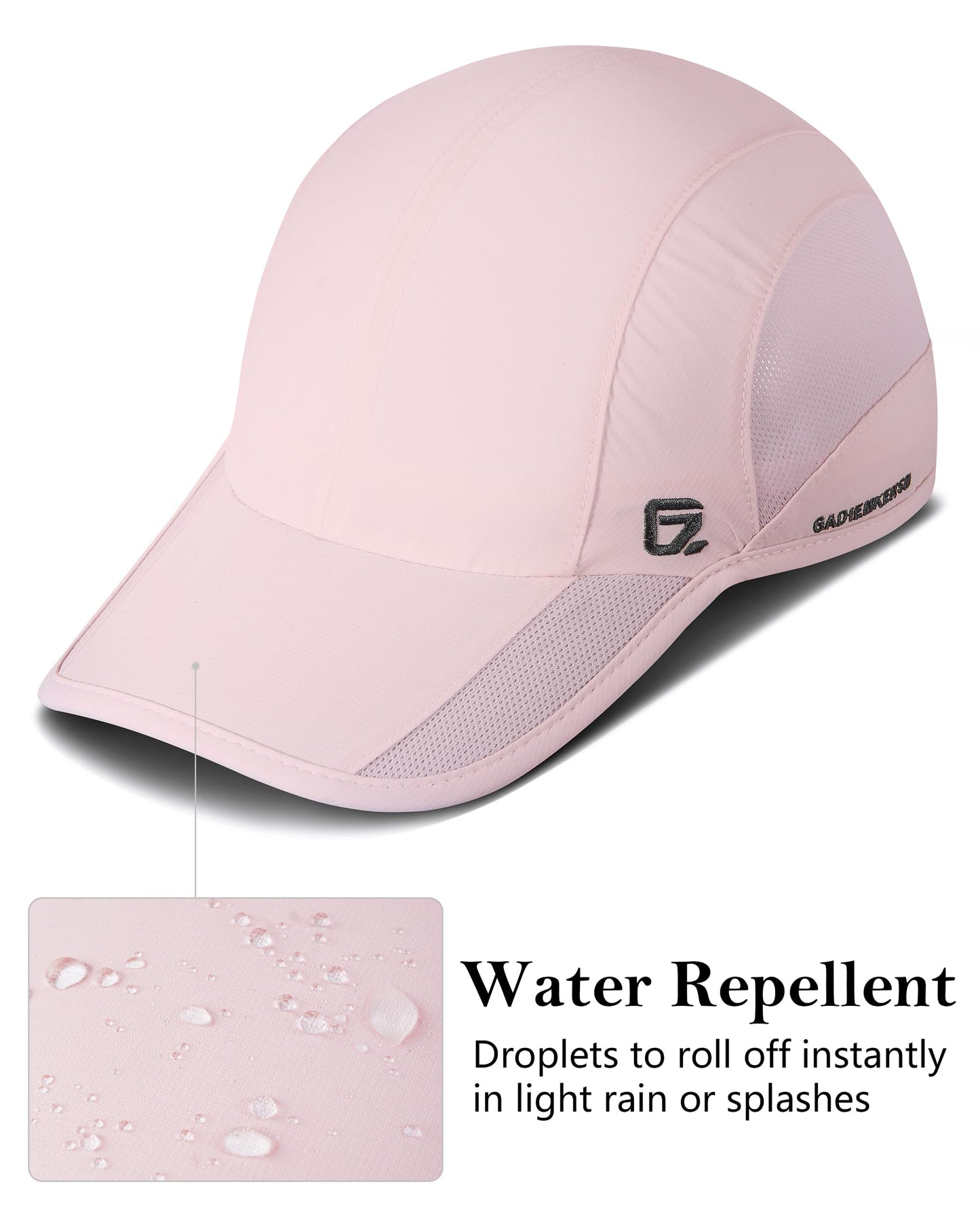 GADIEMKENSD Quick Drying Running Hat Summer Cooling Baseball Cap UPF50+ Sports Sun Caps Breathable Mesh Lightweigh Dad Hats Unstructured for Golf Workout Hiking Gym Travel Camp Pink S/M 6 7/8-7 1/4