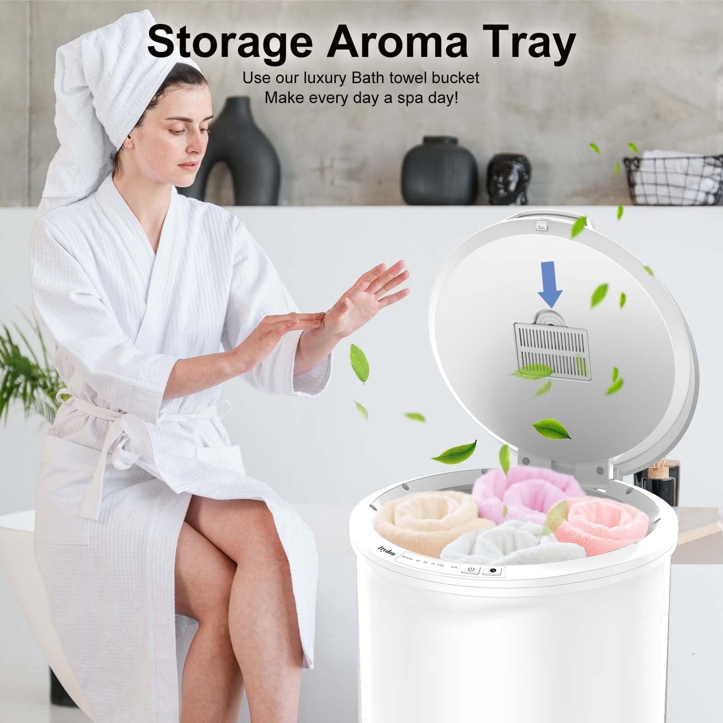 Ultra Large Capacity Towel Warmer Bucket, Rapid Heating with Timer, One-Button Digital Display Control, Safety Lock, Gifts for Him & Her, Auto Shut-Off, Fits 2 Large, Blankets, Bathrobes, PJ's