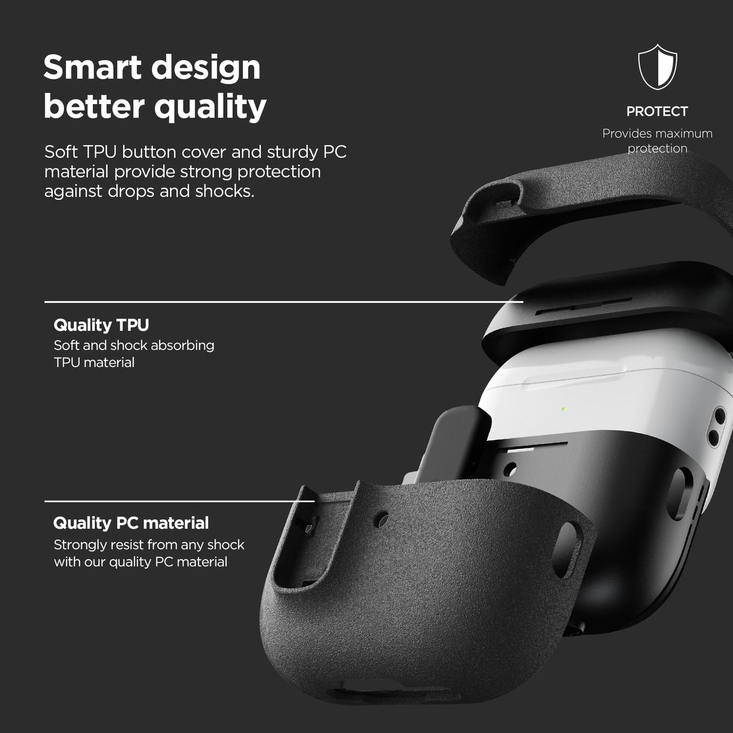 VRS Design Modern Lock for Apple AirPods Pro 3rd Generation Case (2025) – Sleek Protective Style with Locking Security Compatible with Airpods Pro 3 (Sand Stone)
