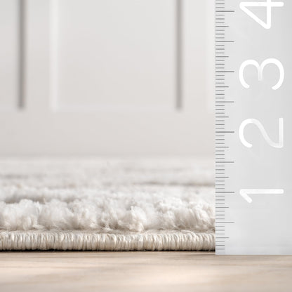nuLOOM 3x5 Ansley Moroccan Tassel Area Rug, Light Grey, High-Low Textured Bohemian Design, Plush High Pile, Stain Resistant, For Bedroom, Living Room, Hallway, Entryway