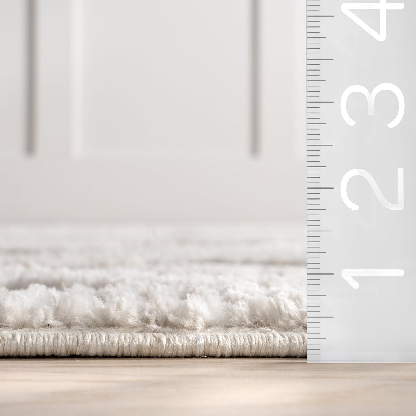 nuLOOM 2x6 Ansley Moroccan Tassel Area Rug, Light Grey, High-Low Textured Bohemian Design, Plush High Pile, Stain Resistant, For Bedroom, Living Room, Hallway, Entryway