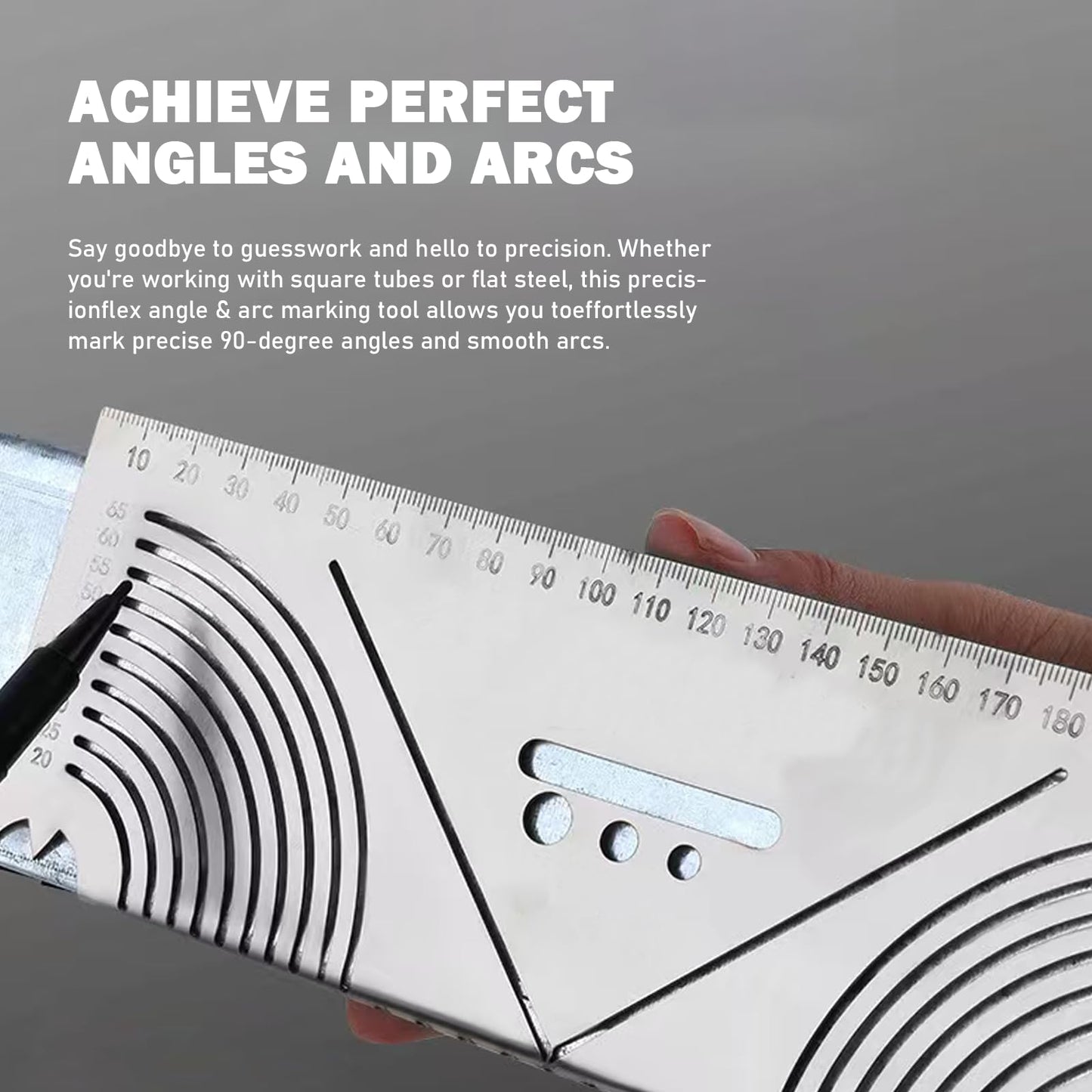 Xanadued 3 Pack Metal Marking Tool, Regla Giratoria Para Perfiles Metalicos, Precision Flex Angle and Arc Marker, Angle & Arc Marking Tool, Square Steel Pipe Bend Marking Tool