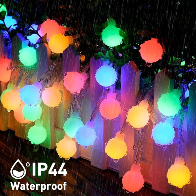 JMEXSUSS 100 LED Battery Operated Christmas Lights Indoor Outdoor Waterproof, 33ft Battery Powered Globe String Lights with Remote, Fairy Lights for Bedroom Party Christmas Decoration (Multi-Color)