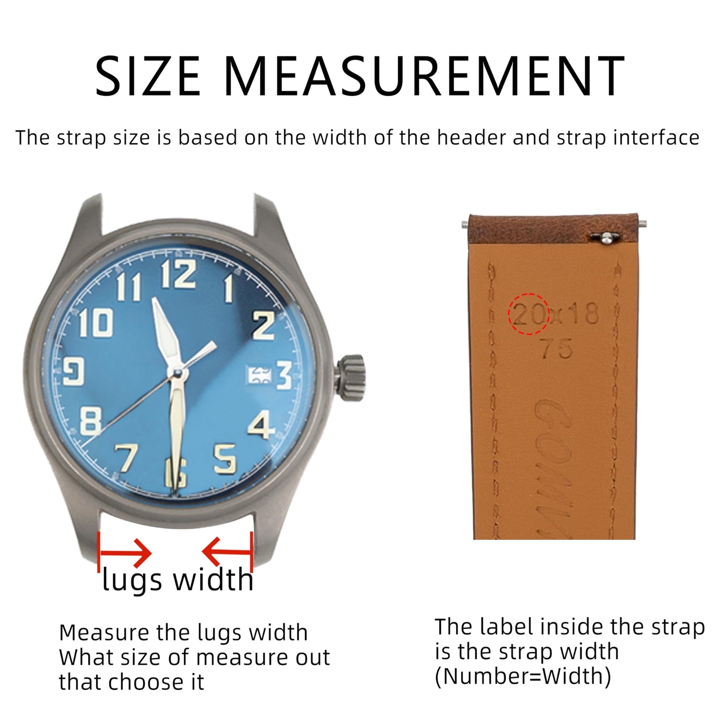 Gomvadr Quick Release Leather Watch Bands for Men 14mm 16mm 18mm 19mm 20mm XL 21mm 22mm XXL 24mm ,Vintage Oil Wax-tanned Pull-up Men's Watch Bands Replacement Leather Watch Straps for Men Women(Cognac with Contrast Stitch, 18mm-Regular)