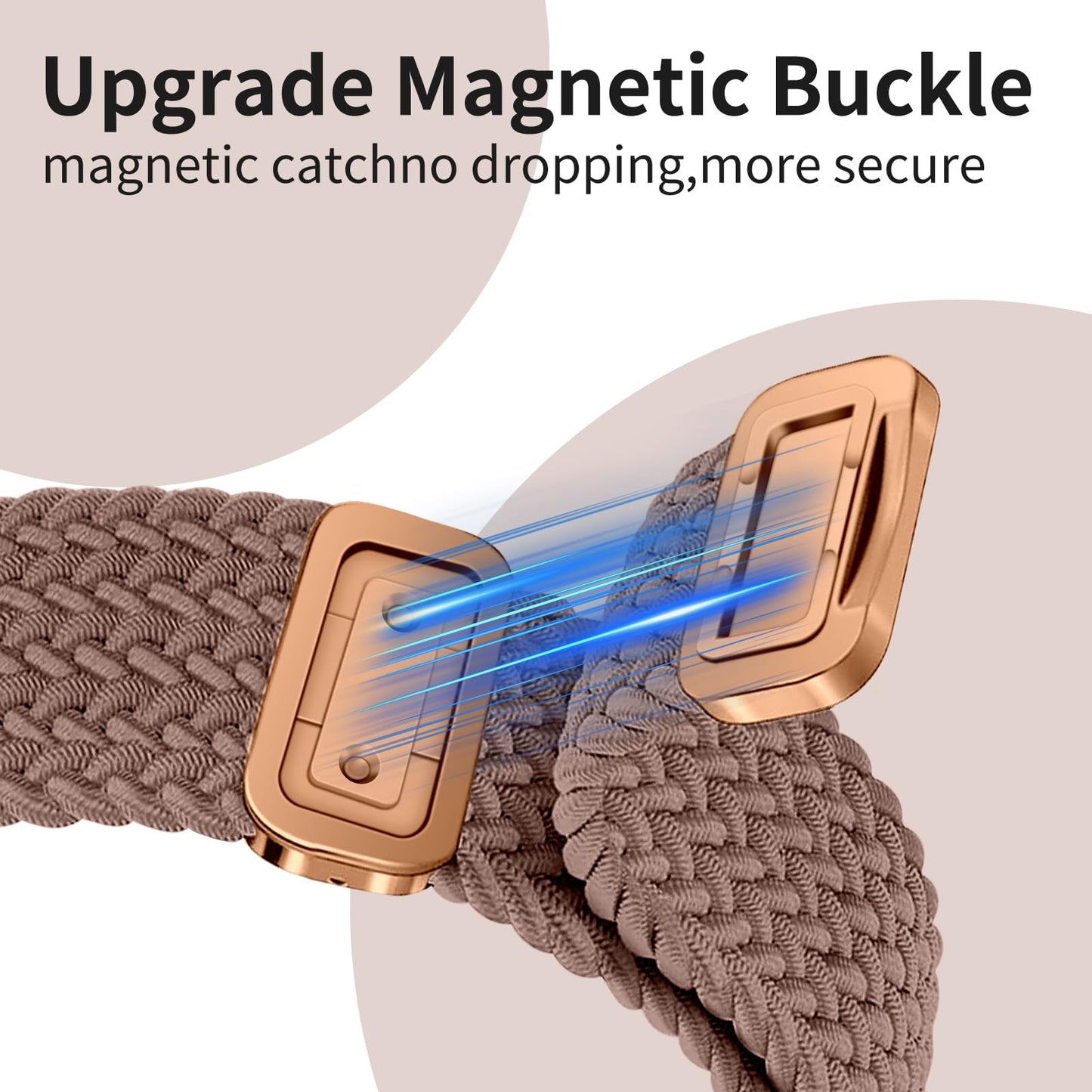 Chinber Braided Band Compatible with Apple Watch Bands 40mm 38mm 41mm 42mm 44mm 45mm 46mm 49mm, Magnetic Clasp Fabric Nylon Interlock Buckle Straps for iWatch Ultra Series 10/9/8/7/6/5/4/3/2/1/SE