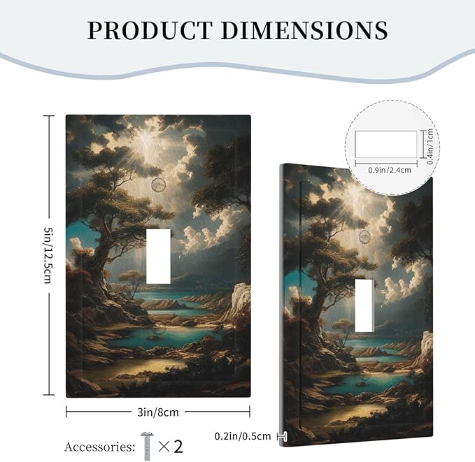 Decorative Art Light Switch Covers Sunburst Over the Wilderness Single Toggle Wall Plate Decorative Switchcover Electrical Switchplate for Home Decor