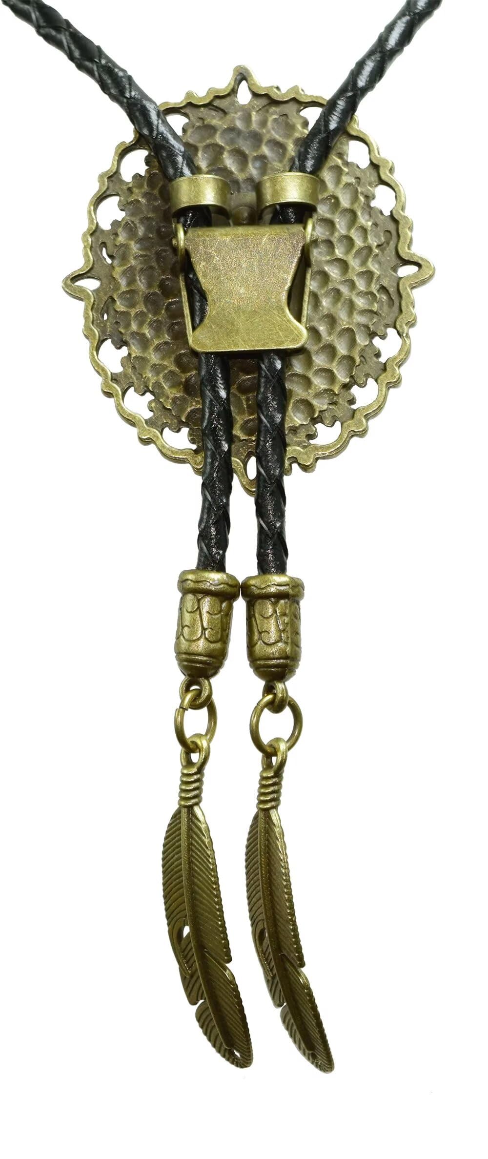 GURANSE Bolo tie With Natural Stone Art Flower Wreath Cowboy Western Style Necktie More Color
