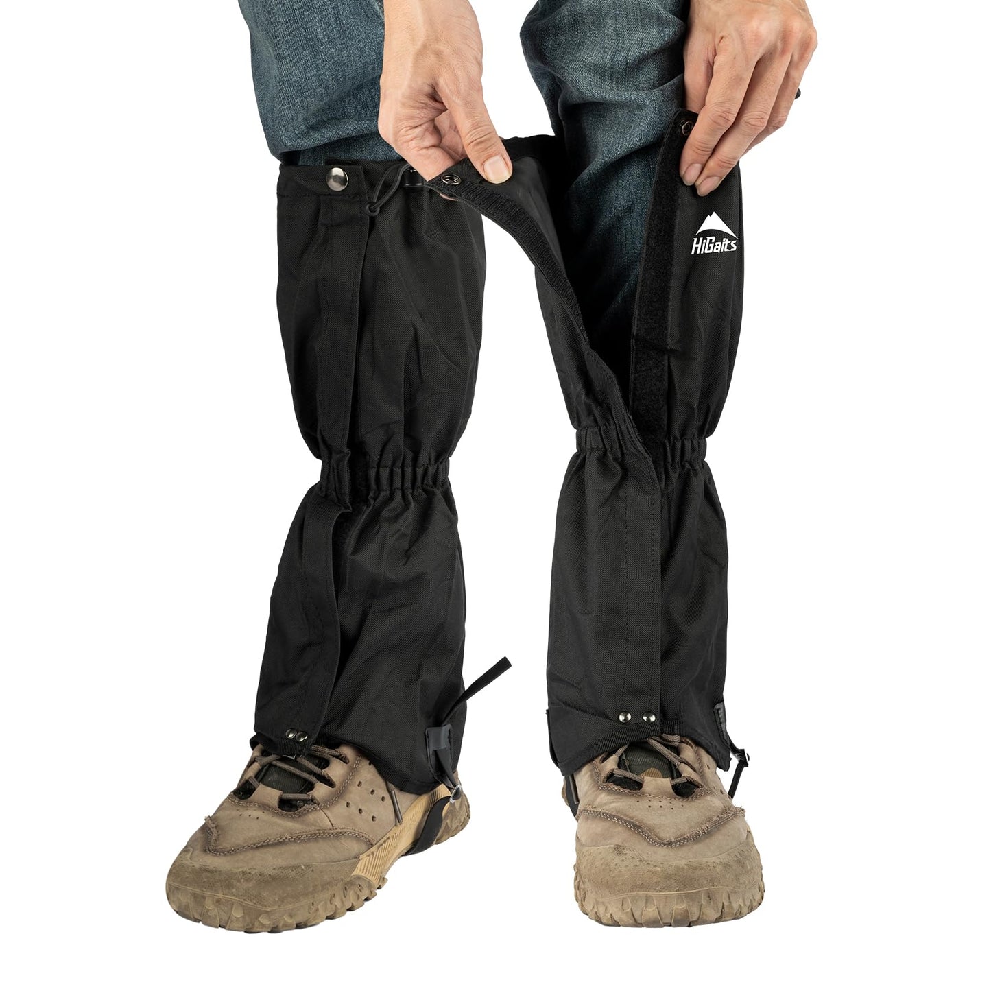 HiGaits Leg Gaiters for Men Women Adjustable Gators for Hiking Boots in Climbing Hunting Trekking Waterproof Snow Gaiters