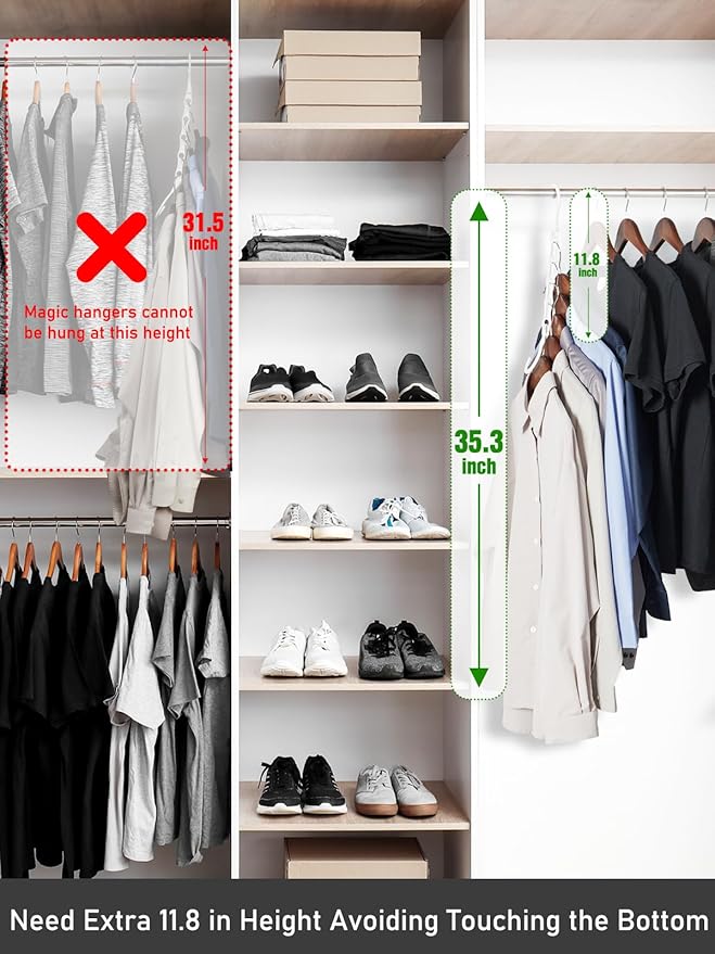HOUSE DAY Closet Organizers and Storage, 8 Pack Magic Hangers Space Saving