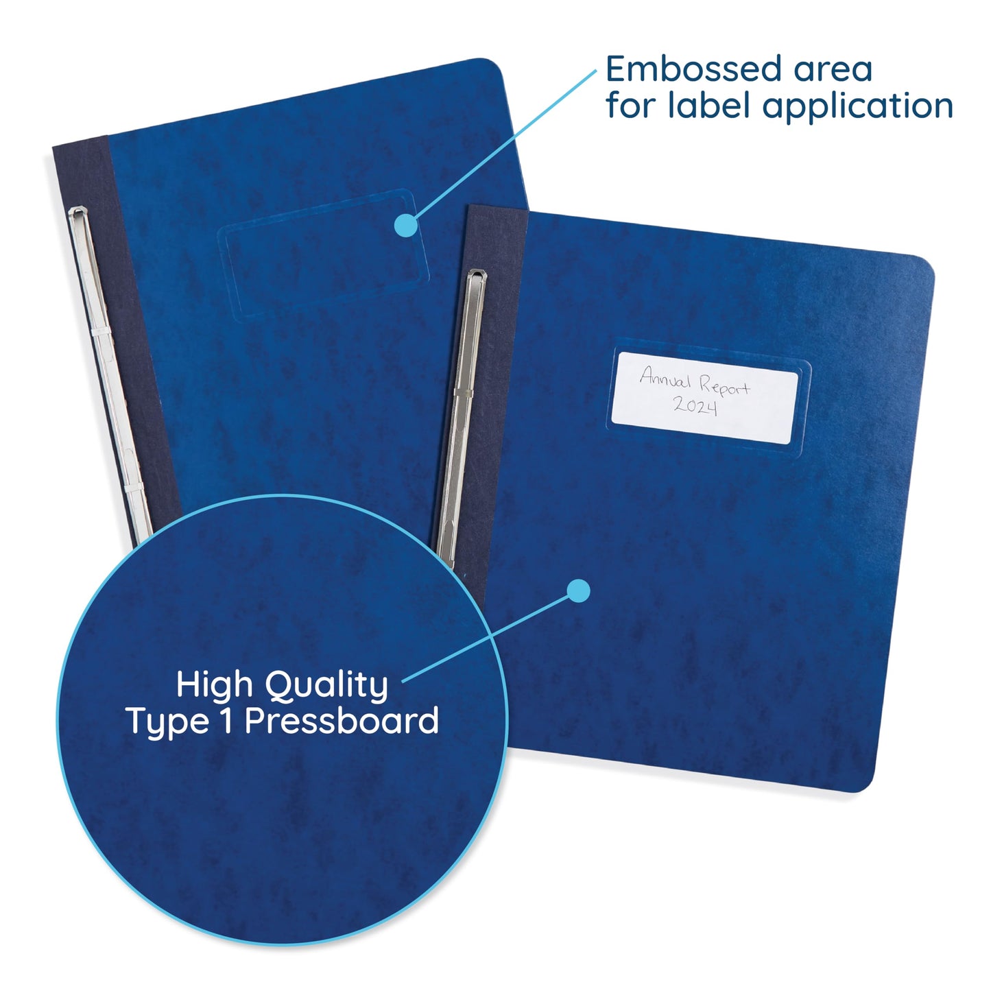25 Blue Summit Supplies Pressboard Report Cover, Navy Blue Business Report Covers, Pressboard Binder 8.5x11, 25 Pack with 3'' Capacity