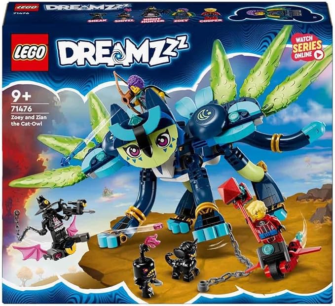 LEGO 71476 DREAMZzz Zoey und die Katzeneule Zian Katzenpfau 3 Minifiguren