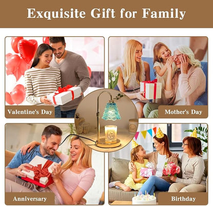 GEEZO Fragrance Candle Warmer Lamp，Electric Candle Warmer with Timer & Dimmer，Mom Christmas Birthday Gifts for Women, House Warming Gifts New Home Bedroom Decor