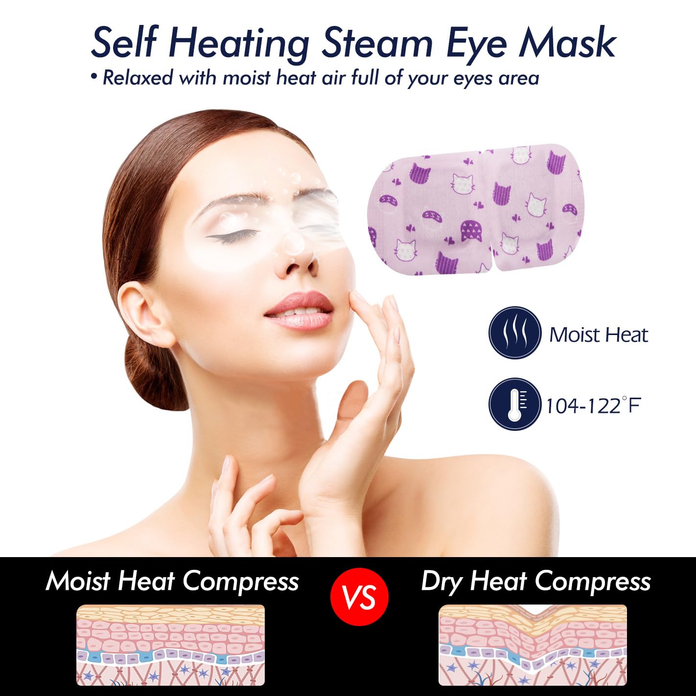 Jekeno Steam Eye Mask, 16 Packs Eye Masks for Dry Eyes, 40-60 Minutes Self Moist Warm Compress Heated Disposable Mask for Sleep, Spa Relaxing Trip Gifts, Travel Essentials for Women Men