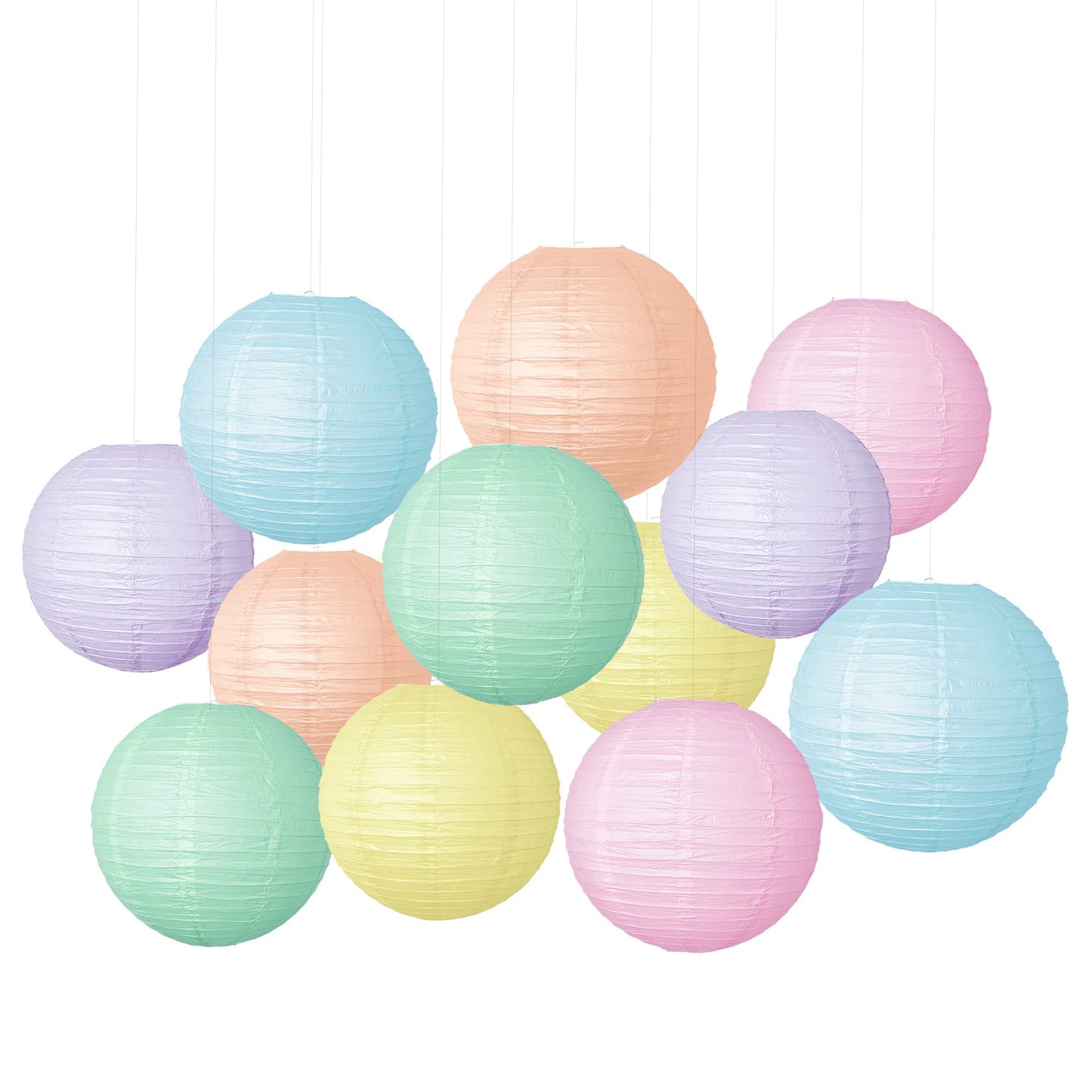 Macaron Paper Lantern Decoration 12PCS 10 Inch Hanging For Classroom Baby Shower decoration Wedding Valentine's Day Graduation Anniversary Picnic Gathering Christmas Bridal Home Decor Party Decoration