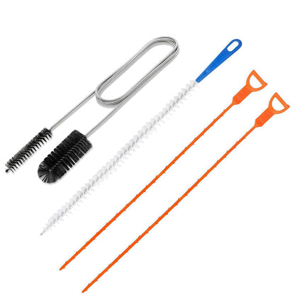 6-Piece Professional Drain Snake Cleaning Kit - Heavy Duty Clog Remover Tool for Shower, Sink, Bathtub, Toilet, Kitchen - Hair Removal Unclogger with Drill Attachment, Reusable Plastic Pipe Cleaner