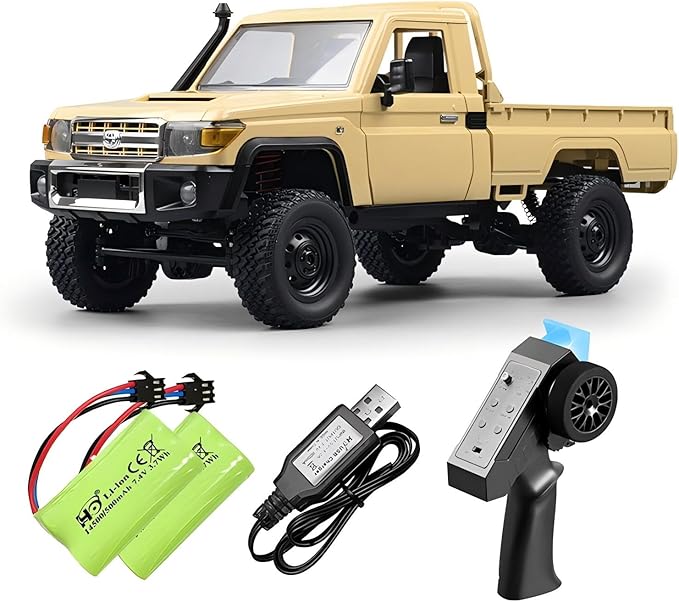 MN-82 1/12 Scale RC Rock Crawler Truck 4x4 Off-Road Remote Control Car with 2.4GHz Remote &amp Dual 1200mAh Batteries - Ideal Gift for Birthday/Christmas/Halloween (Ages 8+)