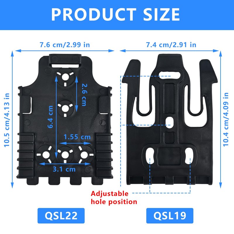 LAFENLIN Quick-Lock System 2-Pack for Tactical Holsters [Secure & Fast Swap] - A Few Seconds Detach Mount for Police, Security & Range Shooters, Fits Duty Belts & Thigh Rigs (Black)
