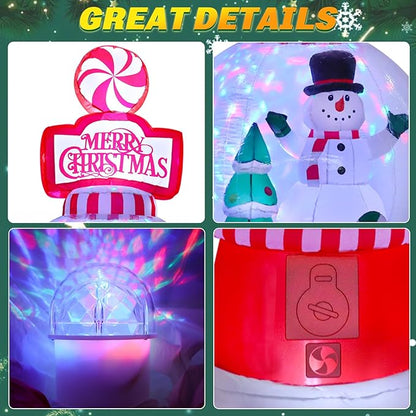 Vigdur 8 Ft Christmas Inflatables Outdoor Decorations, Blow up Inflatable Gashapon Machine with LED Lights for Indoor Outdoor Garden Yard Patio Lawn Xmas Holiday Party Roof Décor