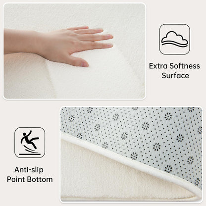 Andecor Shag Living Room Area Rug, 6x9 Cream White Washable Fuzzy Bedroom Rugs, Soft Fluffy Indoor Carpets for Dorm Boys Girls Kids Room Nursery Home Decorations