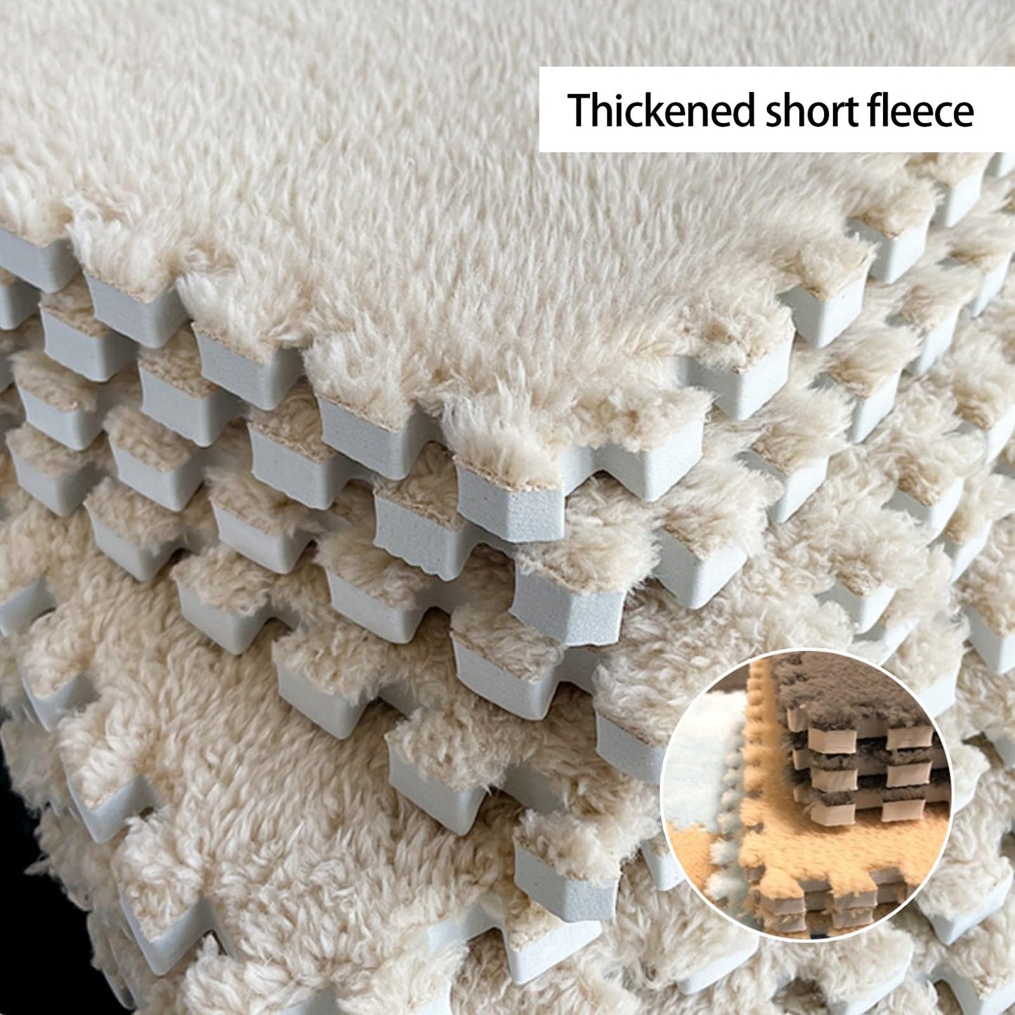 BRCYKRWY Sound Insulation Interlocking Floor Mat,Thick Comfort Fluffy Parlor Carpet,Indoor 10 Pieces EVA Washable Floor Mat,Parlor Washable Carpet,Easy to Disassemble,for Home,Parlor,Bedroom