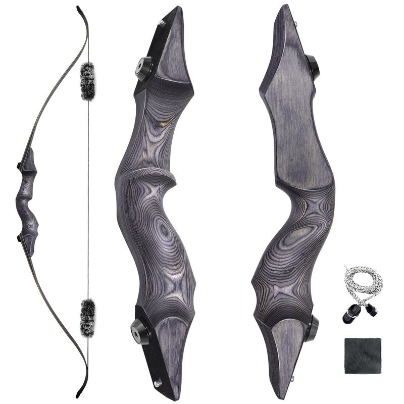 Archery Takedown Recurve Bow 60inch 30lbs,35lbs,40lbs,45lbs,50lbs,55lbs,60bs Traditional Hunting Bows Target Shooting Practice for Right Hand (45.00)