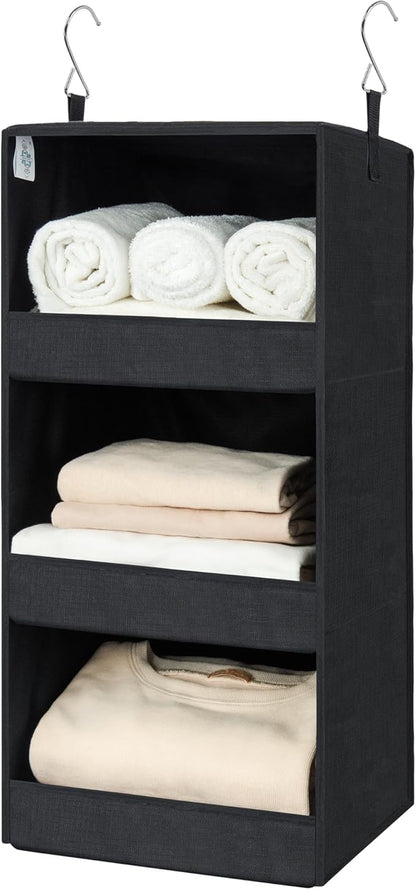GRANNY SAYS 3-Shelf Hanging Closet Organizer, Collapsible Closet Hanging Shelves
