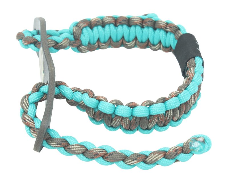 Ten Point Gear Realtree® Paracord Archery Bow Wrist Sling - 100% Full Grain Leather 550 Paracord (T Blue Camo)