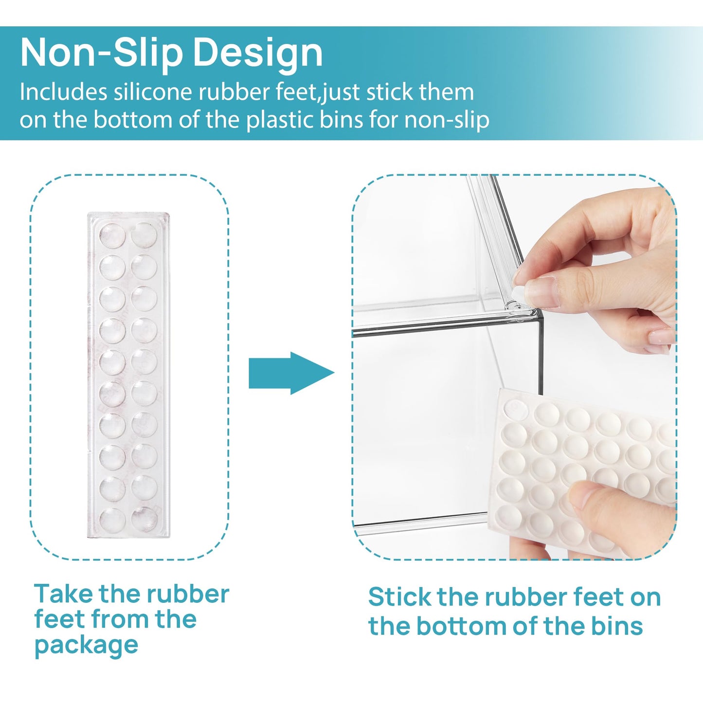 Vtopmart Stackable Storage Drawers Set of 5, Clear Plastic Organizer Bins for Baby Bottle, Beauty Supplies Storage, Ideal for Kichen Countertop, Vanity, Bathroom, Cabinet, Pantry Organization