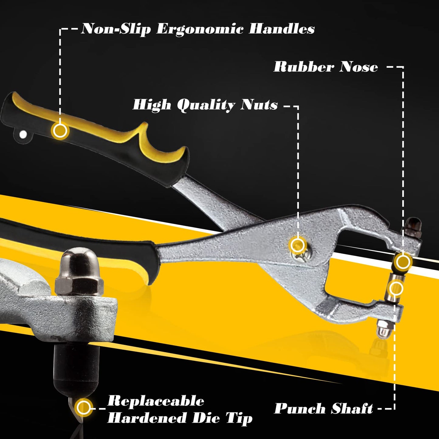 SPEEDWOX 10 Inch Ceiling Grid Punch Pliers - 3.24mm Grid Hole Punch for Rivets - Multifunctional Puncher for Thin Metal Sheet Decoration