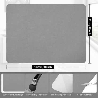 Office Chair Mat for Hardwood Floor & Tile Desk Mat for Rolling Chairs Protect Hardfloor Desk Area Rug for Workstations, Durable Chair Mat for Home and Office Use (Light Grey, 36X48 in)
