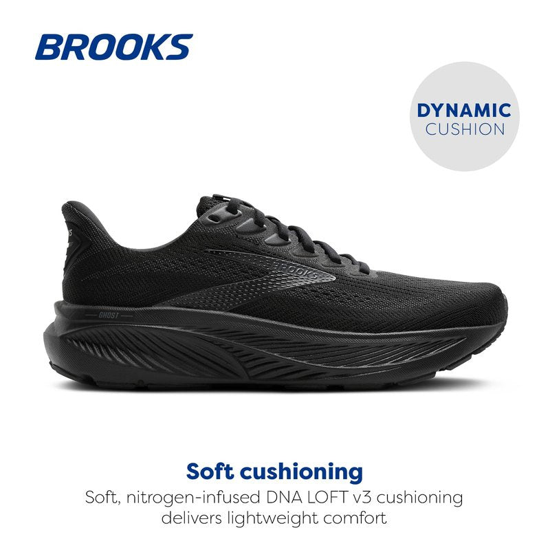 Brooks Women’s Ghost 17 Neutral Running Shoe - Black/Black/Ebony - 6 Wide