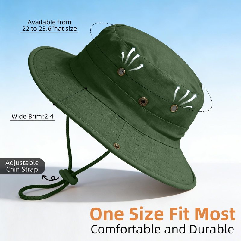 Sun Hats for Men Women Boonie Hat Foldable Fishing Hat UPF 50+ Bucket Hat for Fishing Hiking Garden Safari Beach