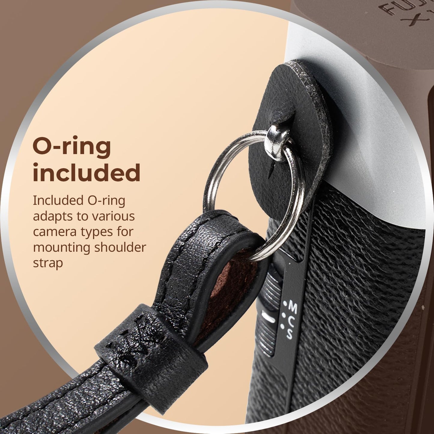 SMALLRIG Universal Leather Camera Shoulder Strap for DSLR Camera, Adjustable 100 to 110cm (39 to 43in), Max Load 10kg (22lb), Ergonomic Shoulder Support for Travel/Vlogging (Black) -5208
