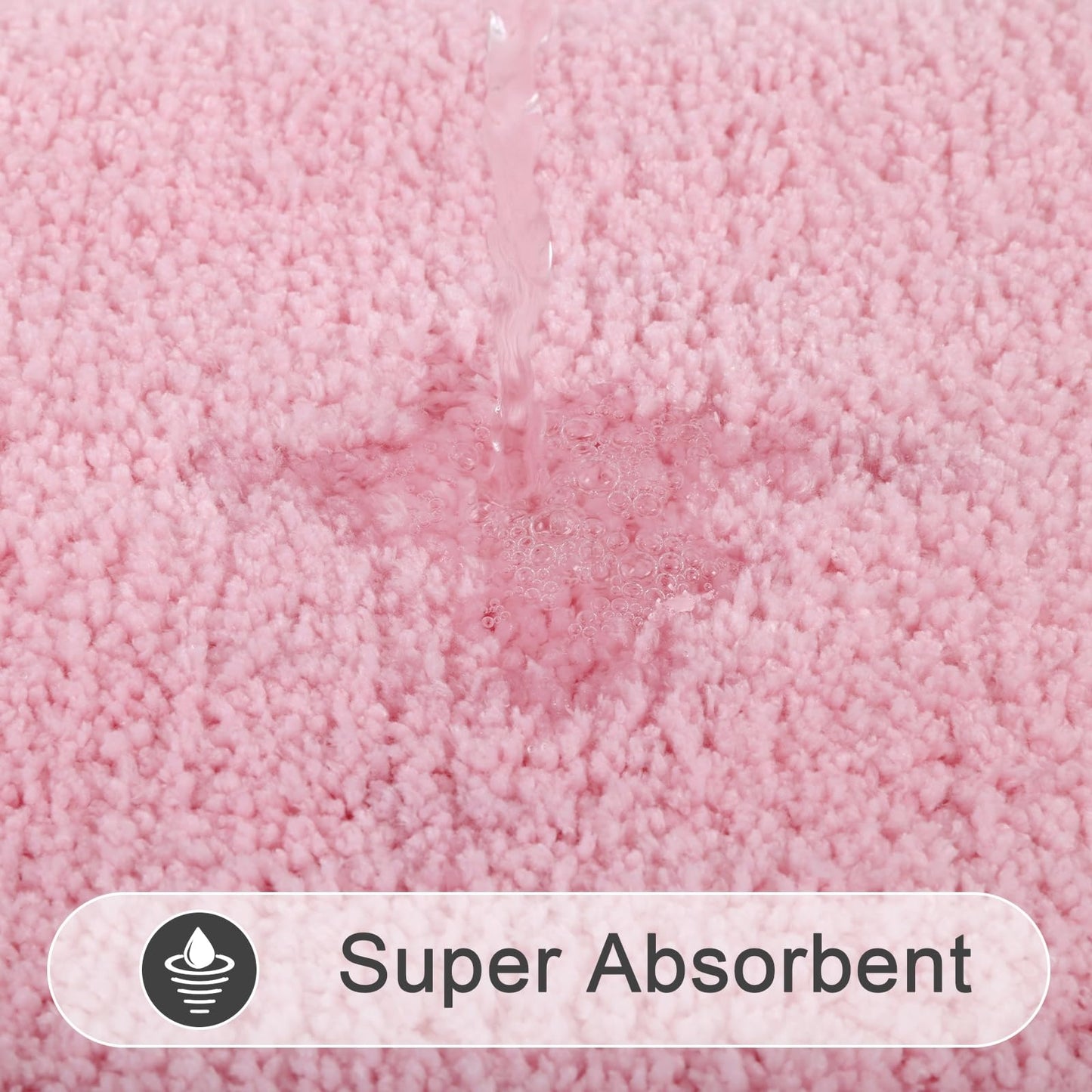 SHACOS Pink Bathroom Rugs 2 Piece Set 20x32 + 16x24 inch, Non Slip Bath Mat Microfiber Bathroom Rug, Soft Fluffy Water Absorbent Washable Bath Rugs