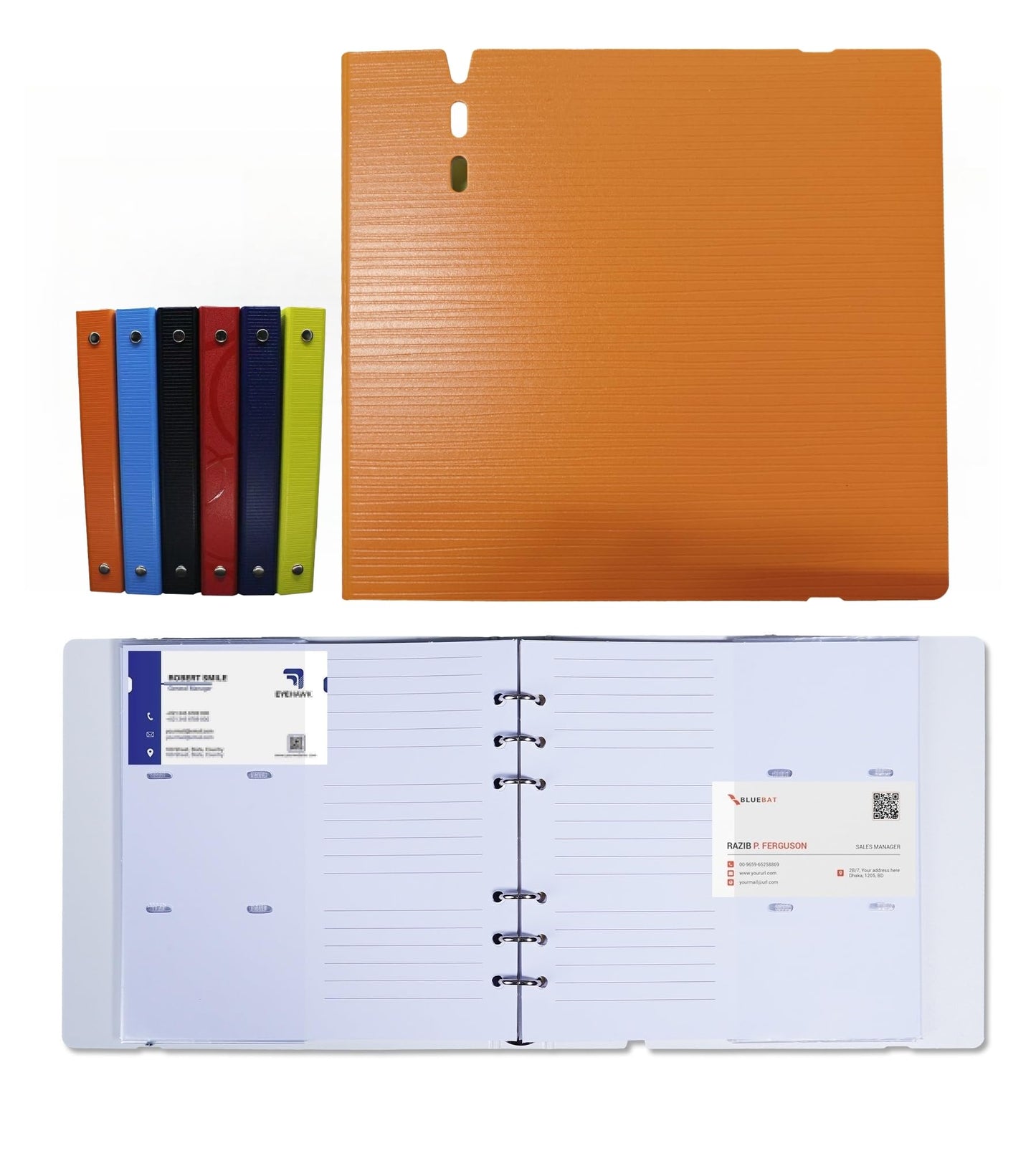 XMLINPER Business Card Holder Organizer, Can be Noted as a Business Card Book Binder Management Book with 168 Card Slots (Orange)