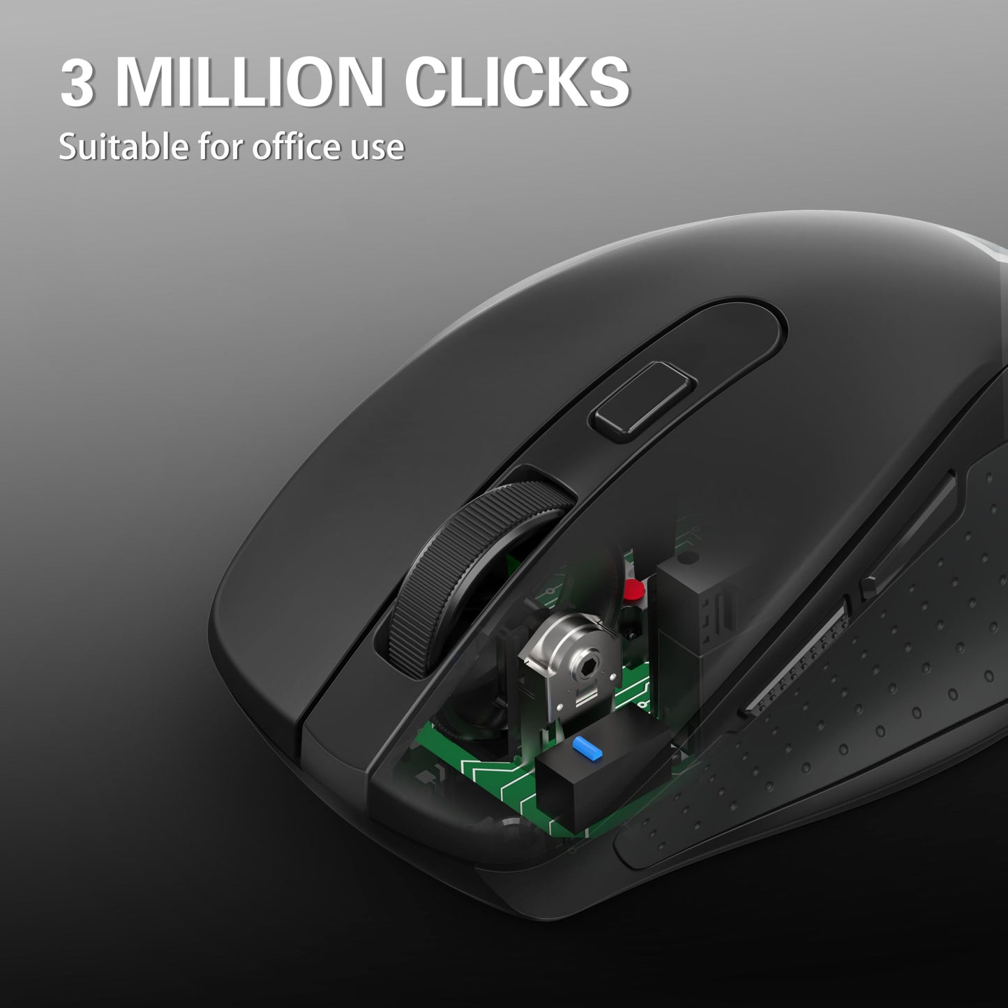 Redragon BM-4092 Wireless Mouse, 5 Level 4000DPI, 18 Months Battery, 2.4GHz Cordless, Portable Optical Computer Mouse for Laptop, PC, Chromebook, Windows, Mac, for Small Hand