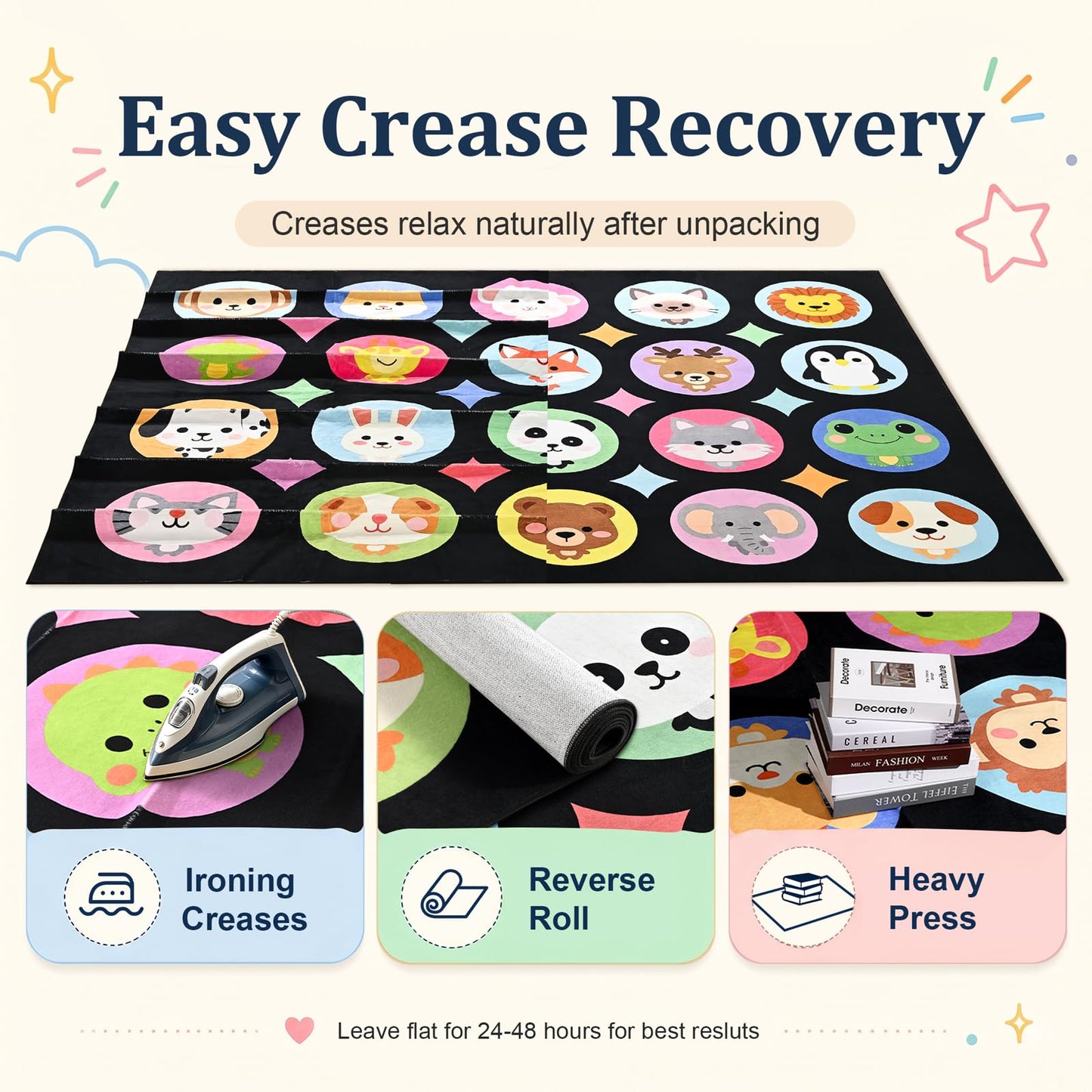 Kimicole 20 Seats Classroom Rugs for Elementary Preschool 8x10 Animal Black
