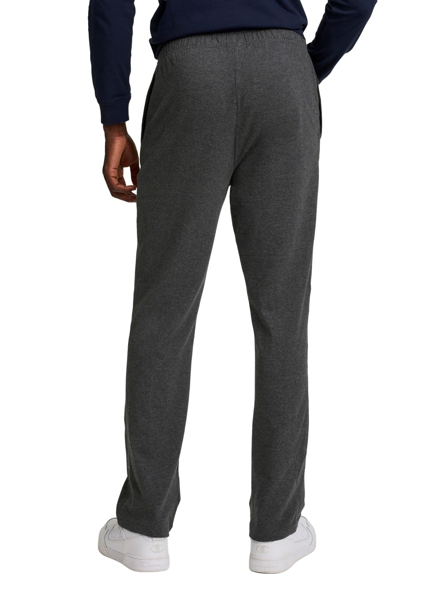 Champion Men's Open-Bottom Lounge Pants, Standard Fit, Lightweight 100% Cotton, Available in Regular and Big & Tall, Granite Heather, X-Large Tall