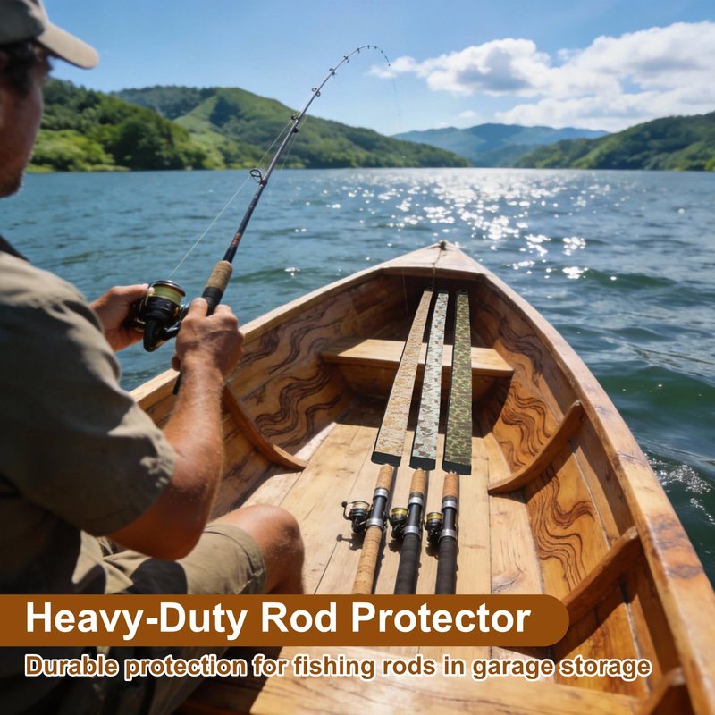 LERQDER Premium Neoprene Fishing Rod Sleeves-Durable,UV Resistance, Puncture Resistant, Rod Socks Protect Cover Casting, Spinning, Trolling Fishing Rods for Storage (4, Beige Camo, 60")