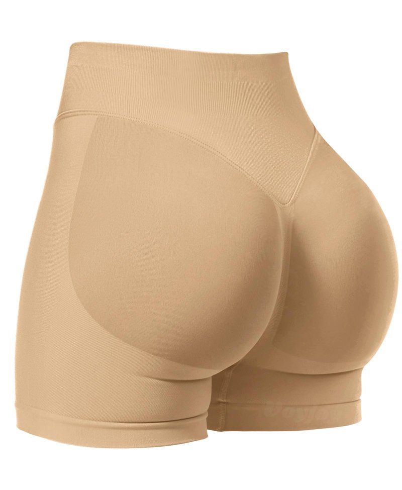 VOYJOY Women Workout Impact Shorts 2.5"/ 3.6"/ 4.5"/ 6" Scrunch Butt Lifting Gym Seamless Booty Biker Shorts Deep Apricot