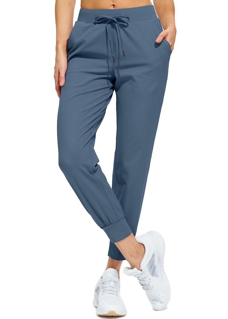 Libin Women's Joggers Pants Athletic Dance Sweatpants with Pockets Running Tapered Casual Pants for Workout,Lounge, Slate Blue L