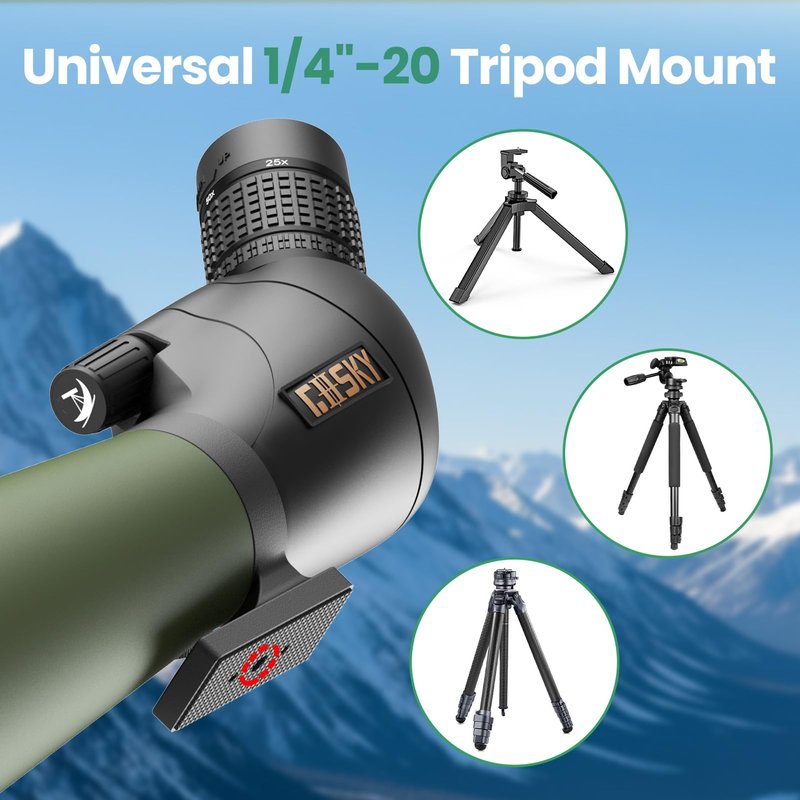 Gosky Flagship 25-75x80 Spotting Scope - Spotting Scopes with Tripod, Carrying Bag and Quick Phone Holder BAK4 Waterproof Spotter Scope for Bird Watching Target Shooting,Upgraded Version