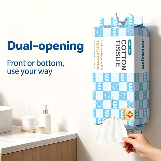 Winner Soft Face Towels, Upgraded Thicker 100% USDA Biobased Facial Towels